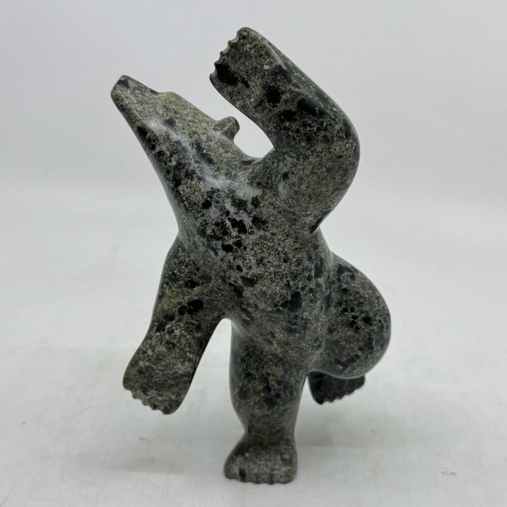 Inuit Handmade Dancing Bear Sculpture by PITSOLAK OSHUTSIAQ